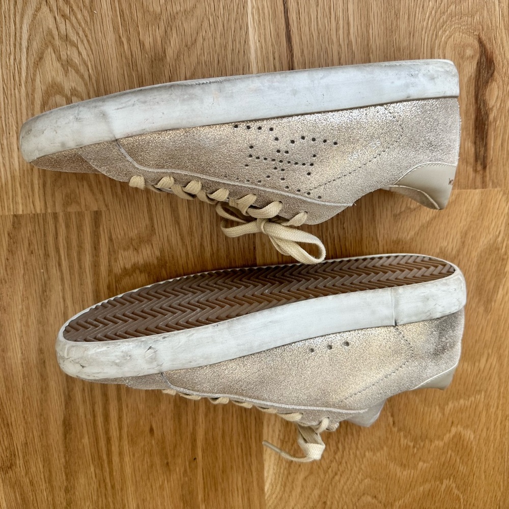 Sam Edelman Aubrey Gold Sneaker - Picture 2 of 3